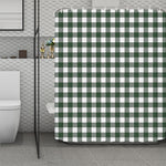 Forest Green Buffalo Check Pattern Print Polyester Shower Curtain