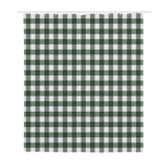 Forest Green Buffalo Check Pattern Print Polyester Shower Curtain