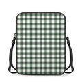 Forest Green Buffalo Check Pattern Print Rectangular Crossbody Bag