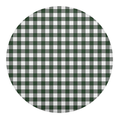 Forest Green Buffalo Check Pattern Print Round Blanket