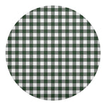 Forest Green Buffalo Check Pattern Print Round Blanket