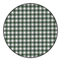 Forest Green Buffalo Check Pattern Print Round Floor Mat