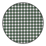 Forest Green Buffalo Check Pattern Print Round Floor Mat