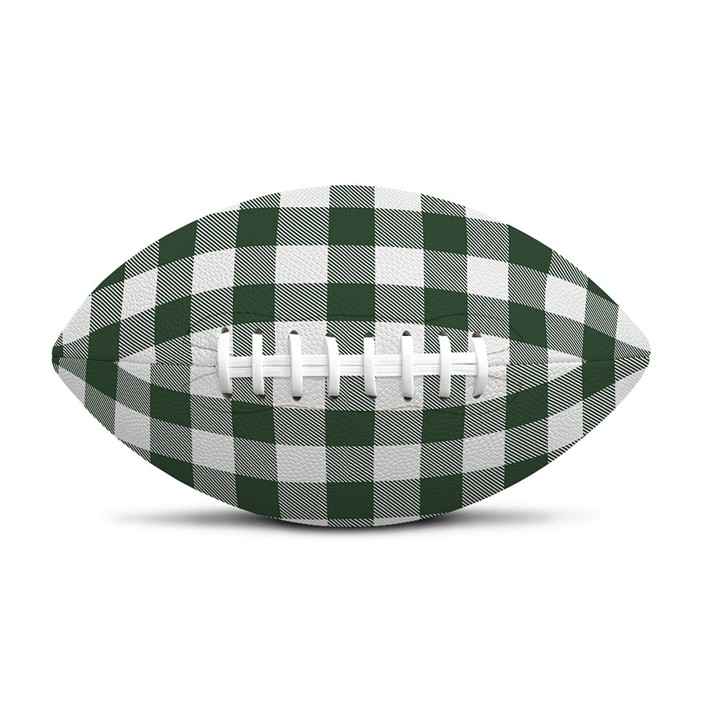 Forest Green Buffalo Check Pattern Print Rugby Ball