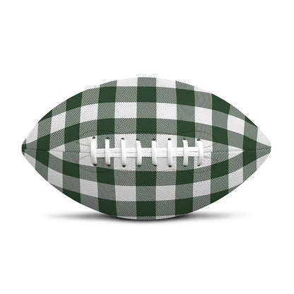 Forest Green Buffalo Check Pattern Print Rugby Ball