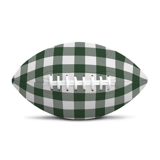 Forest Green Buffalo Check Pattern Print Rugby Ball