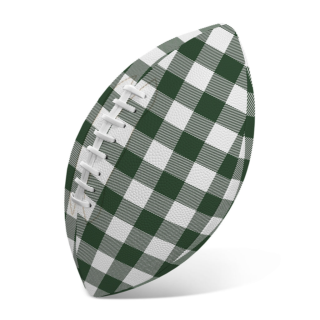 Forest Green Buffalo Check Pattern Print Rugby Ball