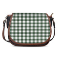 Forest Green Buffalo Check Pattern Print Saddle Bag