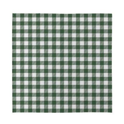 Forest Green Buffalo Check Pattern Print Silk Bandana