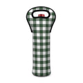 Forest Green Buffalo Check Pattern Print Single Neoprene Wine Tote