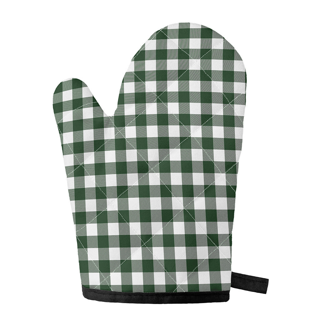 Forest Green Buffalo Check Pattern Print Single Oven Mitt