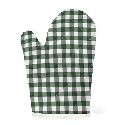 Forest Green Buffalo Check Pattern Print Single Oven Mitt