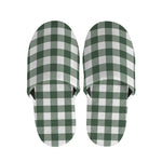 Forest Green Buffalo Check Pattern Print Slippers