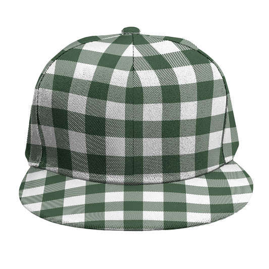 Forest Green Buffalo Check Pattern Print Snapback Cap