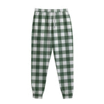Forest Green Buffalo Check Pattern Print Sweatpants