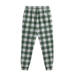 Forest Green Buffalo Check Pattern Print Sweatpants