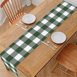 Forest Green Buffalo Check Pattern Print Table Runner