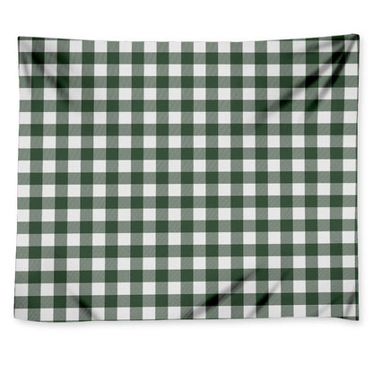 Forest Green Buffalo Check Pattern Print Tapestry