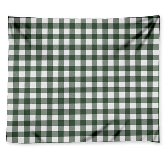 Forest Green Buffalo Check Pattern Print Tapestry