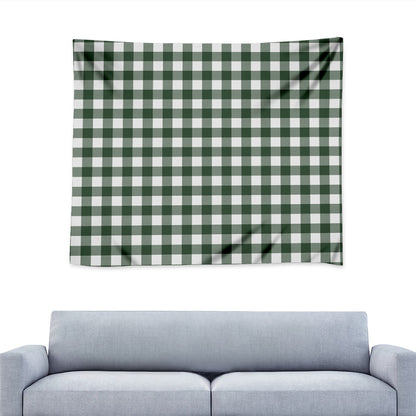 Forest Green Buffalo Check Pattern Print Tapestry