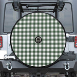 Forest Green Buffalo Check Pattern Print Tire Cover With Camera Hole