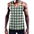 Forest Green Buffalo Check Pattern Print Men's Workout Tank Top
