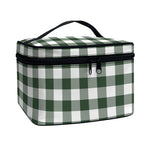 Forest Green Buffalo Check Pattern Print Travel Makeup Bag
