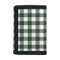 Forest Green Buffalo Check Pattern Print Trifold Wallet