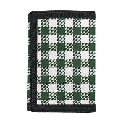 Forest Green Buffalo Check Pattern Print Trifold Wallet
