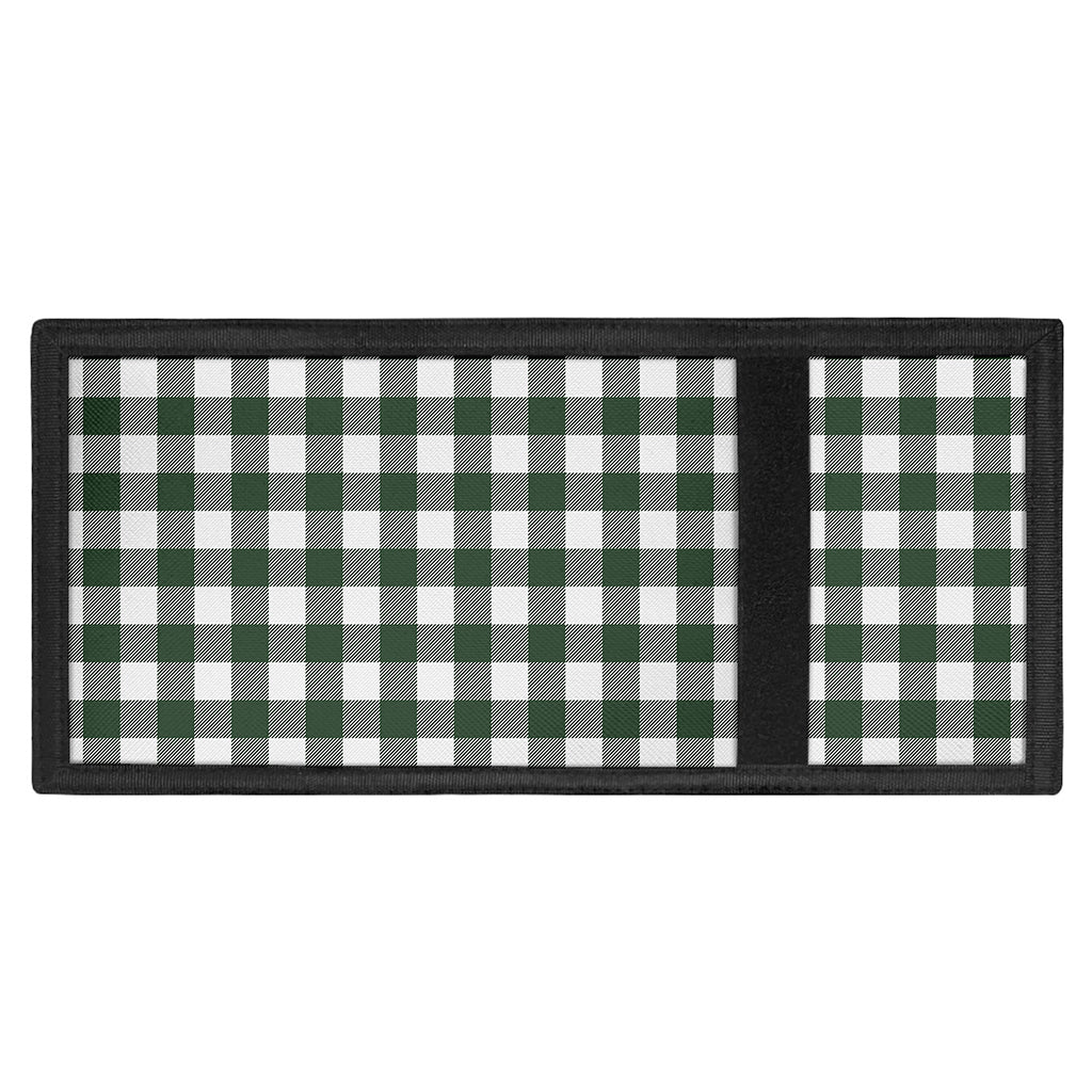 Forest Green Buffalo Check Pattern Print Trifold Wallet