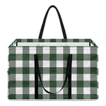 Forest Green Buffalo Check Pattern Print Utility Tote Bag