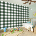 Forest Green Buffalo Check Pattern Print Wall Sticker