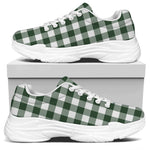Forest Green Buffalo Check Pattern Print White Chunky Shoes