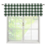 Forest Green Buffalo Check Pattern Print Window Valance