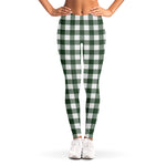 Forest Green Buffalo Check Pattern Print Women's Leggings