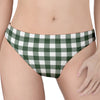 Forest Green Buffalo Check Pattern Print Women's Thong