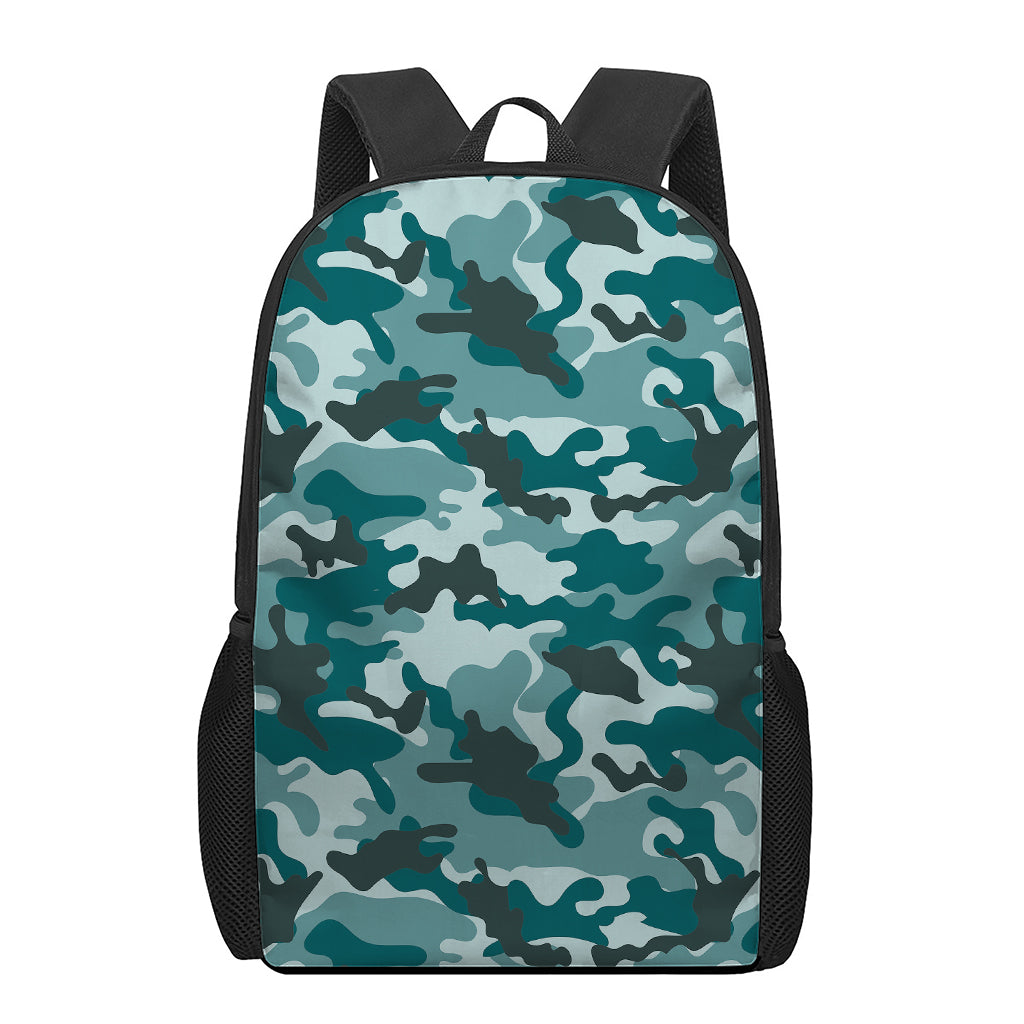 Forest Green Camouflage Print 17 Inch Backpack