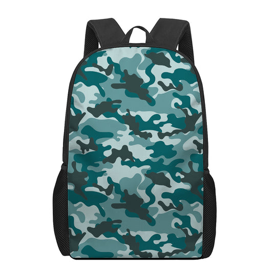 Forest Green Camouflage Print 17 Inch Backpack