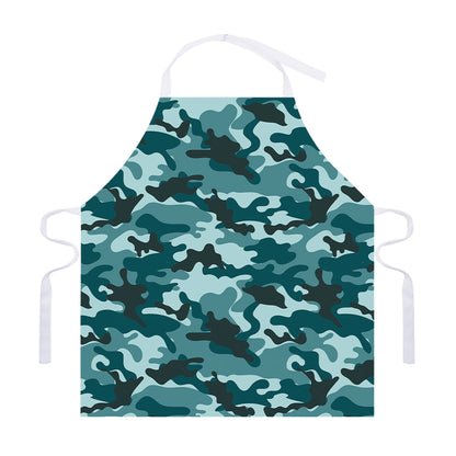 Forest Green Camouflage Print Adjustable Apron