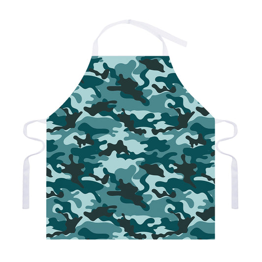 Forest Green Camouflage Print Adjustable Apron
