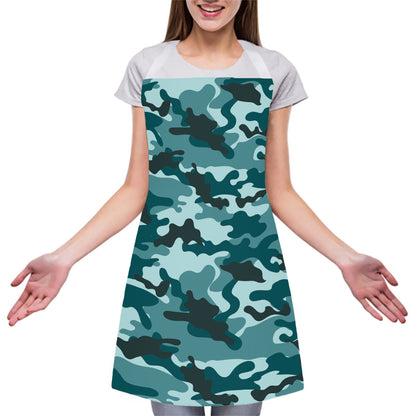 Forest Green Camouflage Print Adjustable Apron