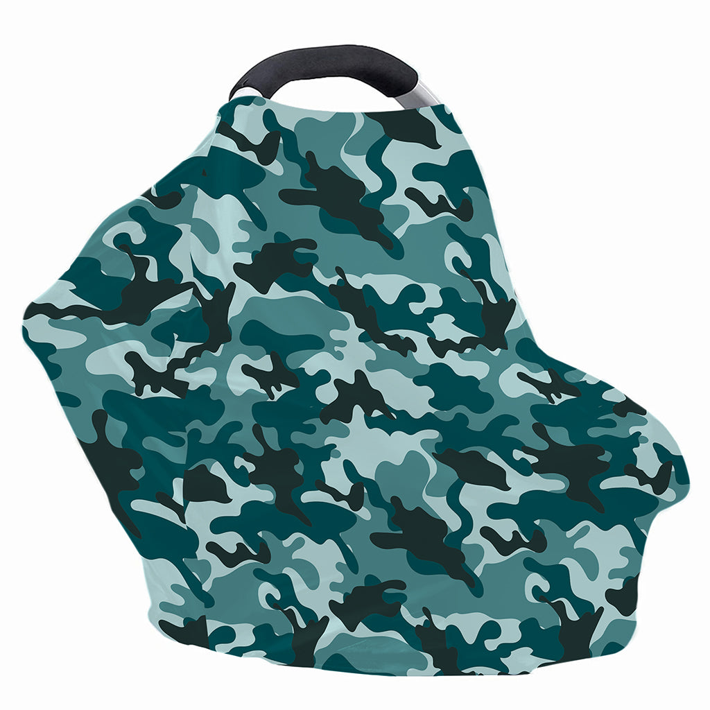 Forest Green Camouflage Print Baby Seat Cover