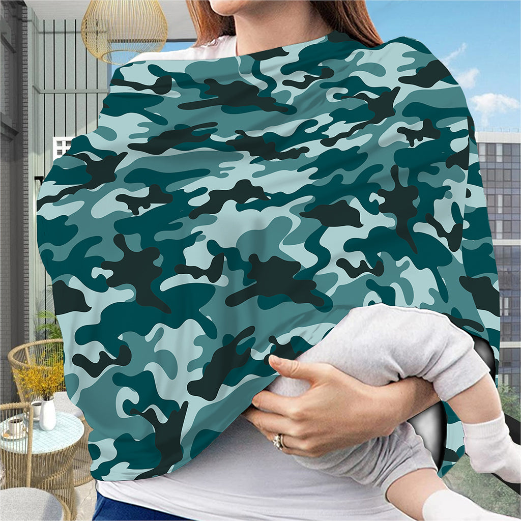 Forest Green Camouflage Print Baby Seat Cover