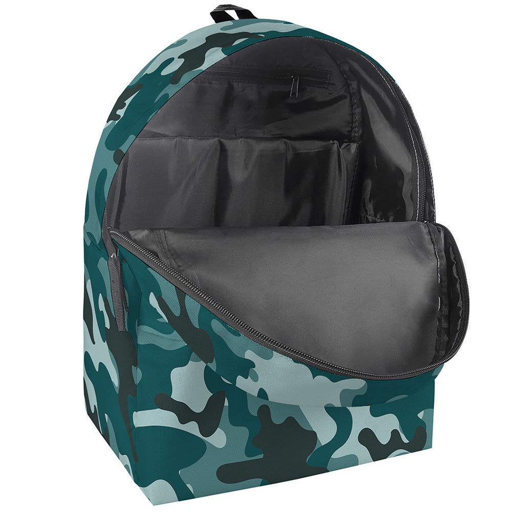 Forest Green Camouflage Print Backpack