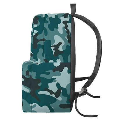 Forest Green Camouflage Print Backpack