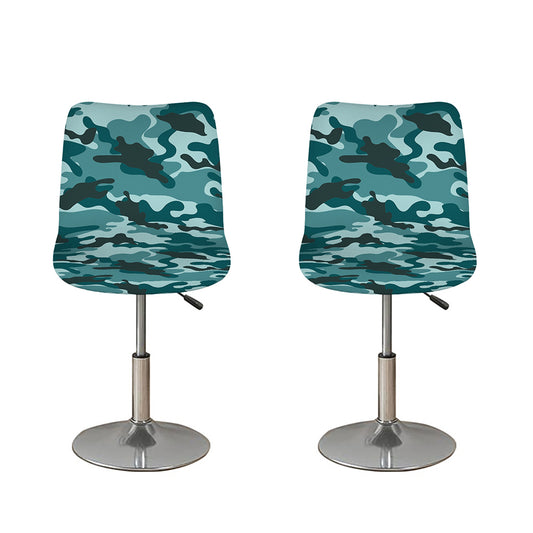 Forest Green Camouflage Print Bar Stool Covers