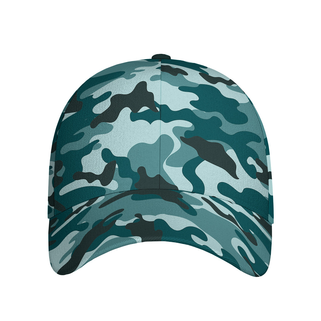 Forest Green Camouflage Print Baseball Cap