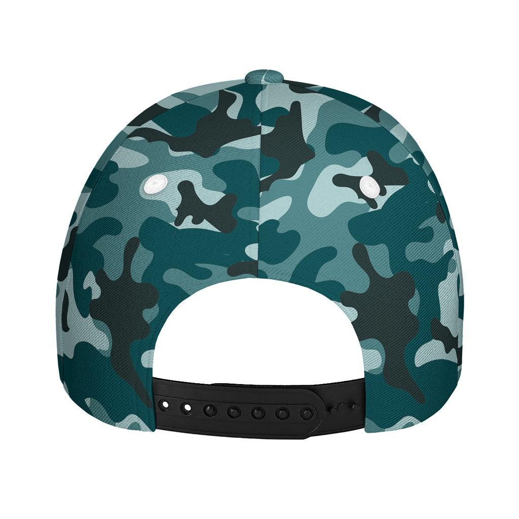 Forest Green Camouflage Print Baseball Cap