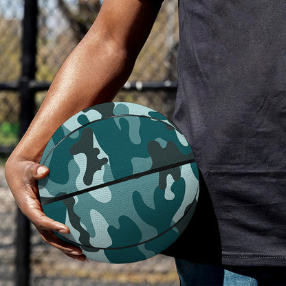 Forest Green Camouflage Print Basketball