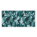 Forest Green Camouflage Print Beach Towel